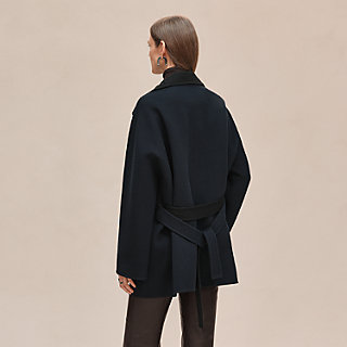 Cashmere coat - Blue | Hermès USA