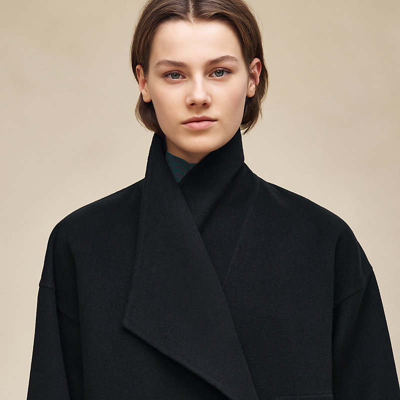 Cashmere coat with shawl collar