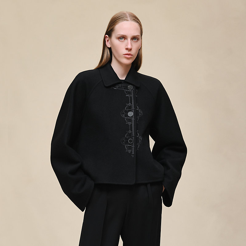 極美品★HERMES★カシミヤダブルフェイス★ステッチ★ジャケット HERMES - エルメス HERMES ダブルフェイスカシミヤジャケット 5H0122DB