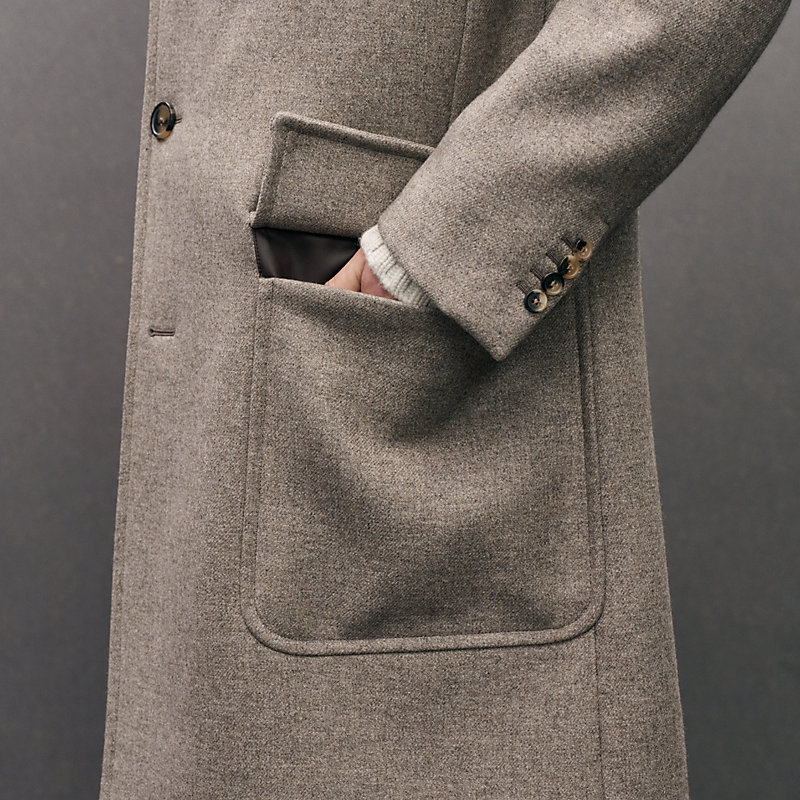 Cashmere Emile coat with leather details, View: , view 6 of 7