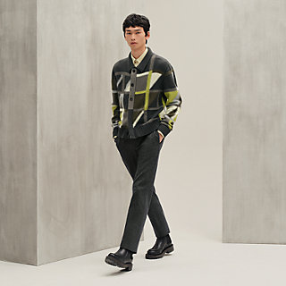 HERMES CACHMERE100 Cardigan メッシュ織り 切替 HERMES CACHMERE100 Cardigan メッシュ織り 切替 - メルカリ