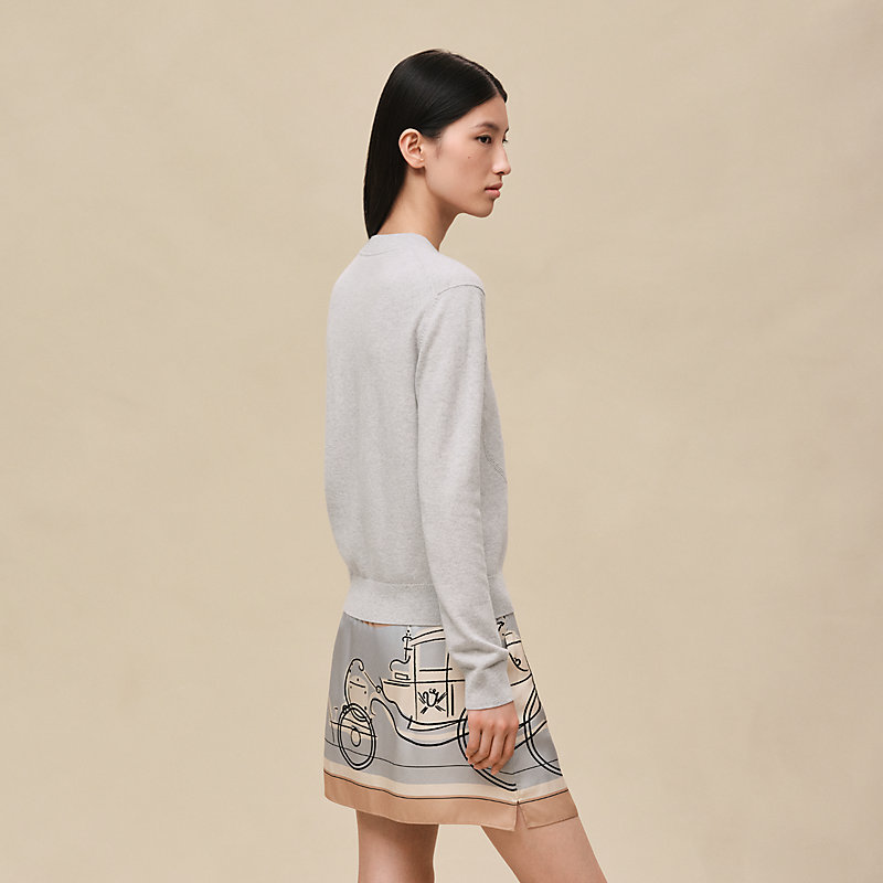 Cashmere "H Lift" long-sleeve sweater
