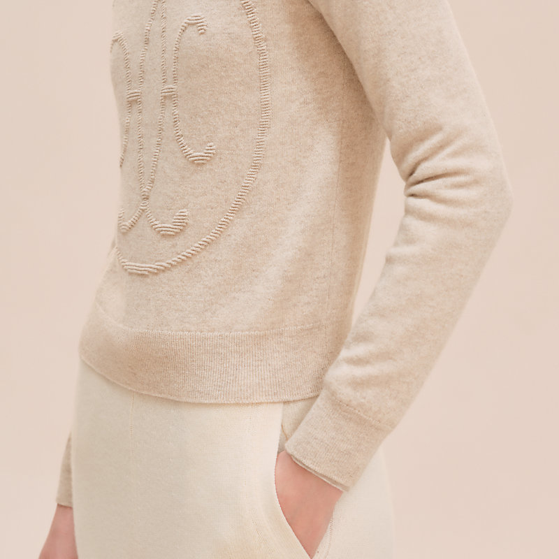 Cashmere "H Lift" long-sleeve sweater