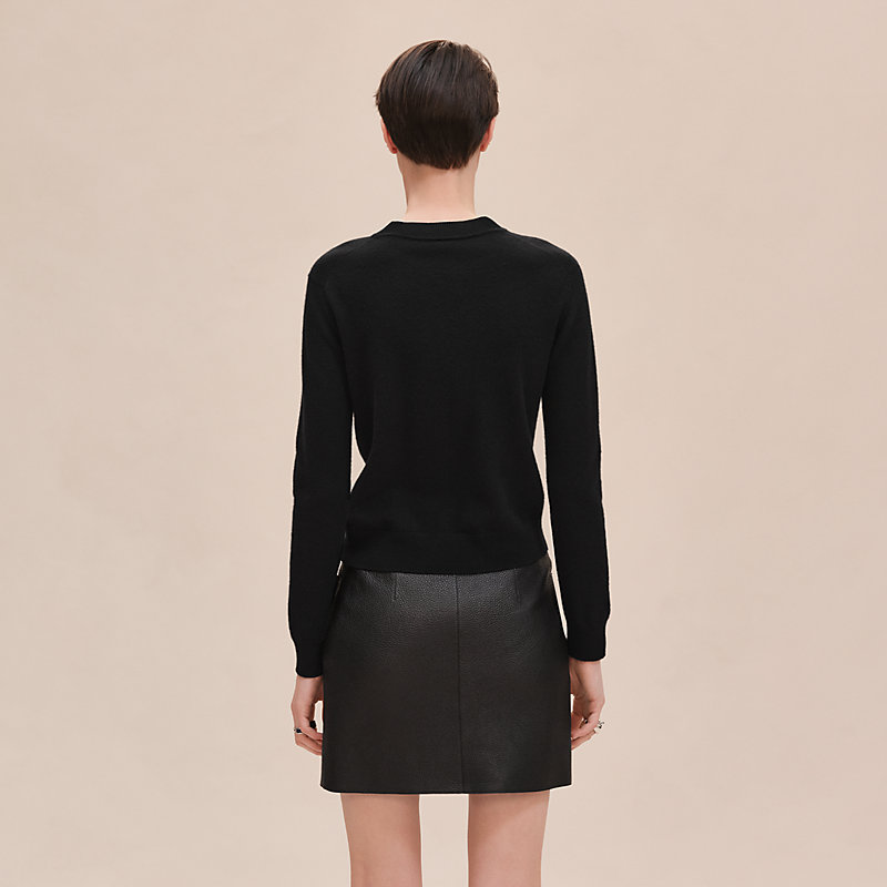 Cashmere "H Lift" long-sleeve sweater