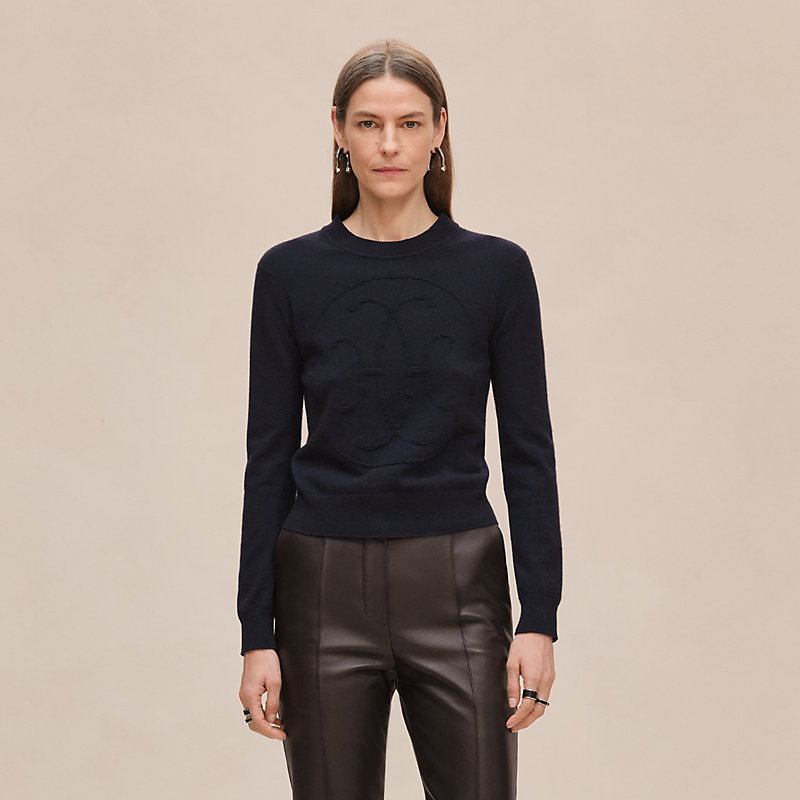 Cashmere "H Lift" long-sleeve sweater
