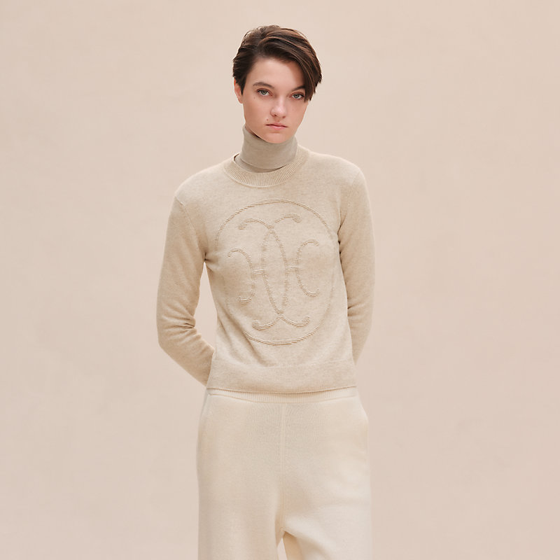 Cashmere "H Lift" long-sleeve sweater
