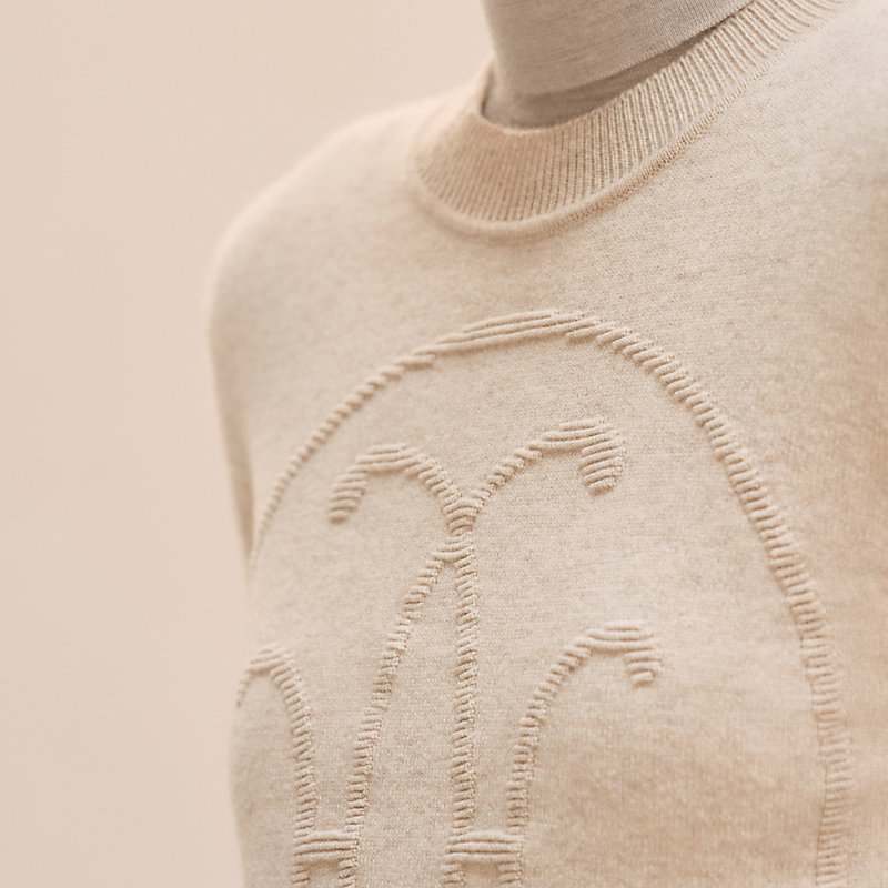 Cashmere "H Lift" long-sleeve sweater