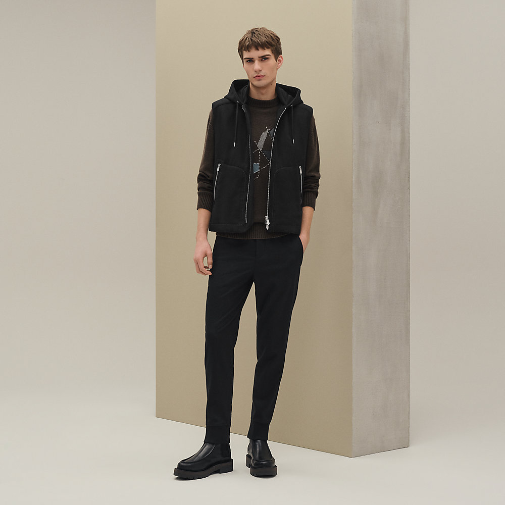 Cashmere hooded vest - Grey - 60 | Hermès USA