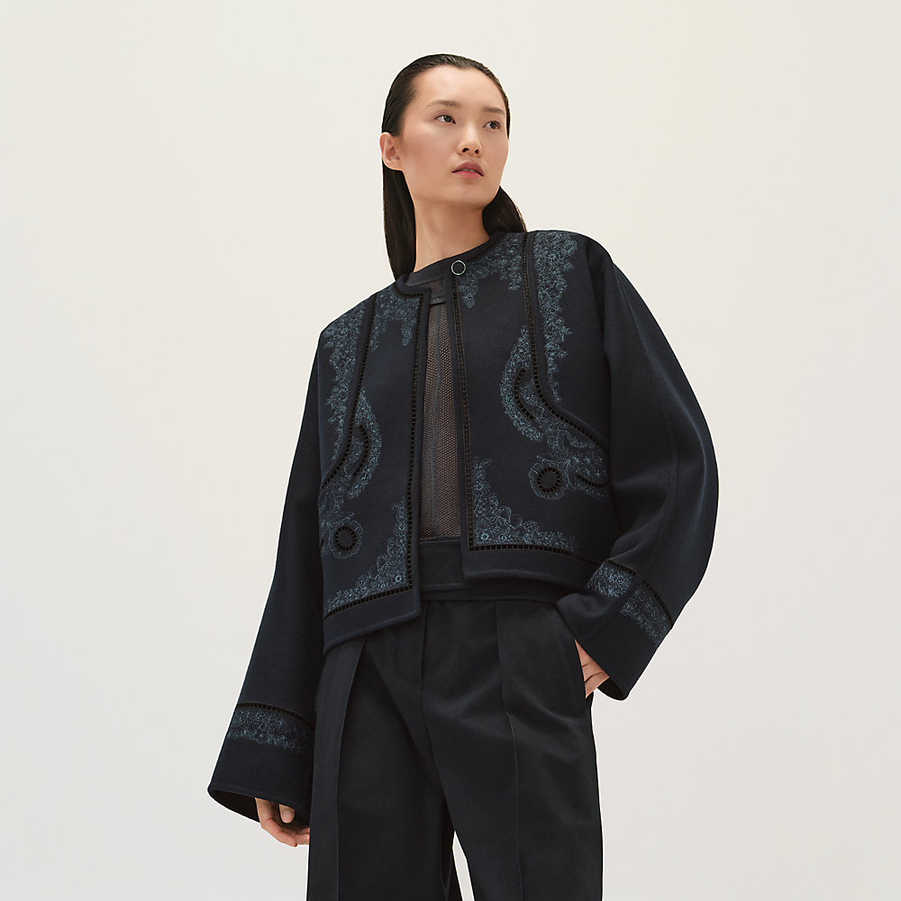 Cashmere jacket - Blue | Hermès Canada