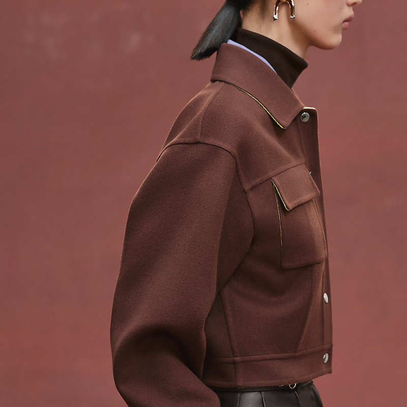 Cashmere jacket - Brown | Hermès Canada