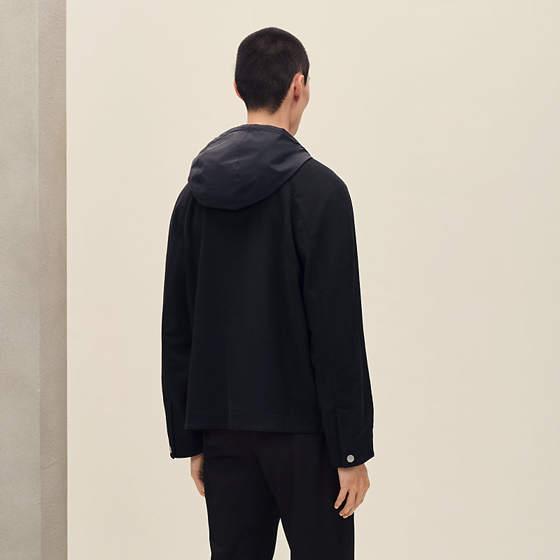 Cashmere jacket with removable hood