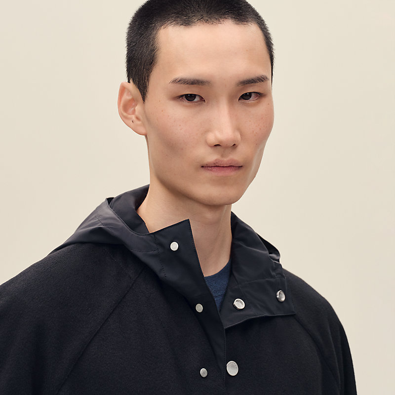 Cashmere jacket with removable hood