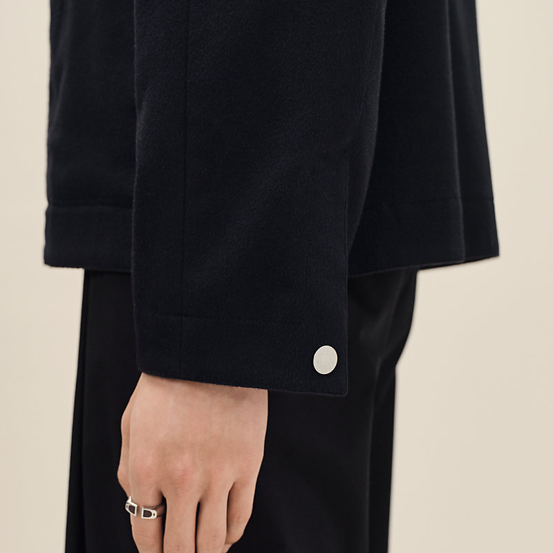 Cashmere jacket with removable hood