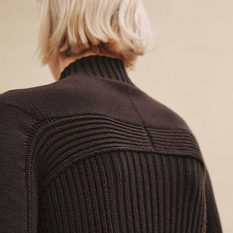 Cashmere long-sleeve sweater - Brown | Hermès UAE