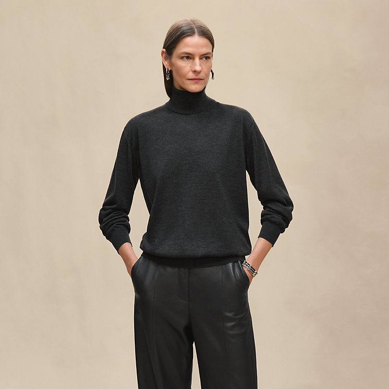 Cashmere long-sleeve sweater - Grey | Hermès Macau SAR