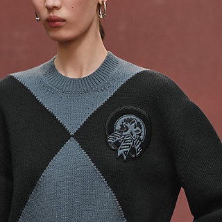 Cashmere long-sleeve sweater - Black | Hermès Hong Kong SAR