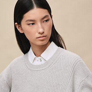 HERMES-PARIS ライトグレー 長袖ニット HERMES-PARIS ライトグレー 長袖ニット