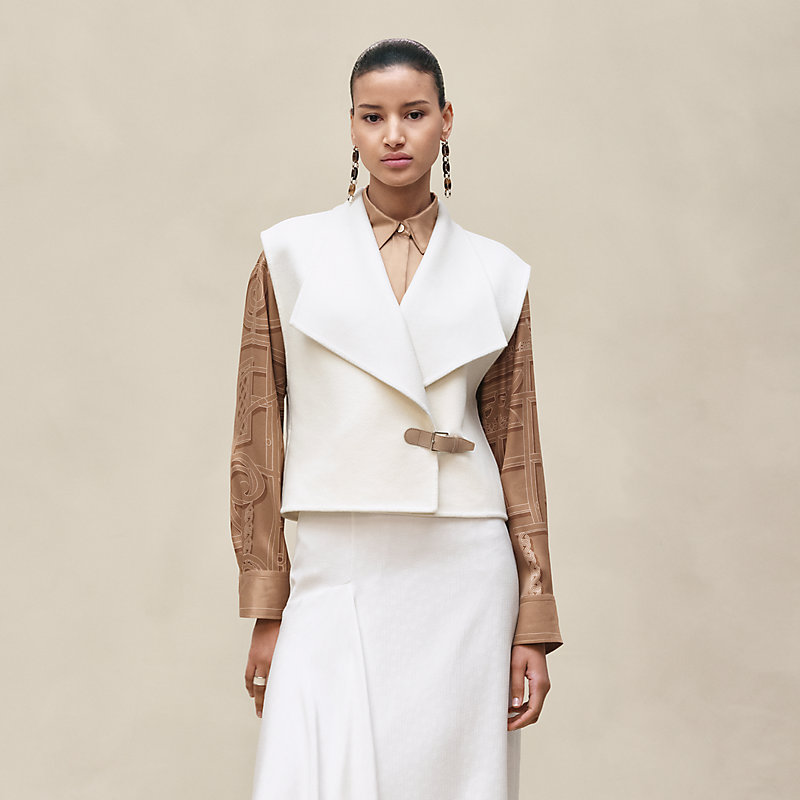 Cashmere sleeveless short vest