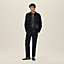 Cashmere zipped straight cut jacket with leather details, View: Worn, worn, view 1 of 6