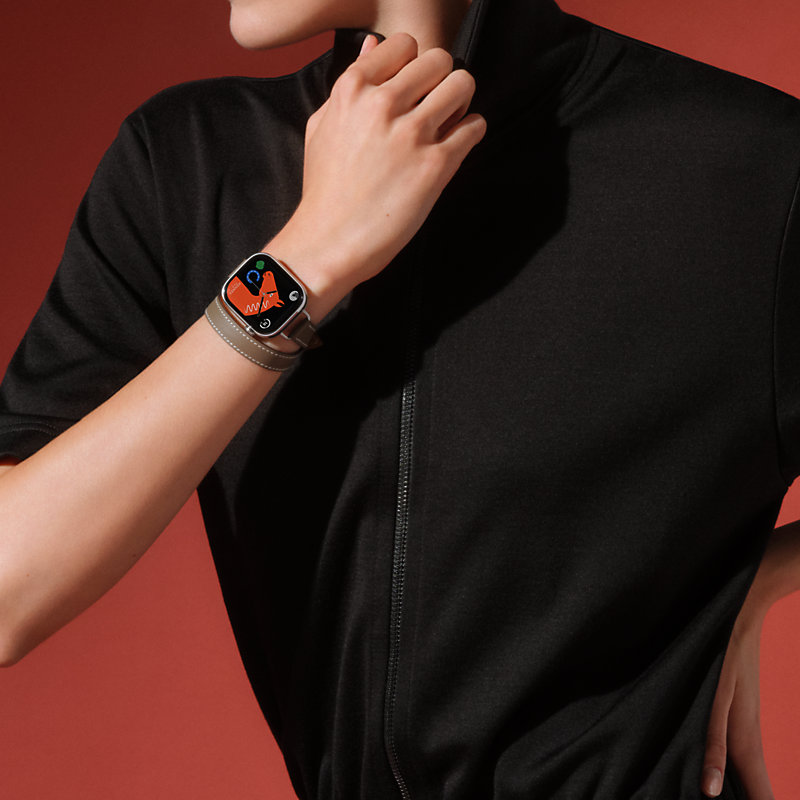 Cassa Series 10 & Cinturino Apple Watch Hermès Double Tour 42 mm Attelage