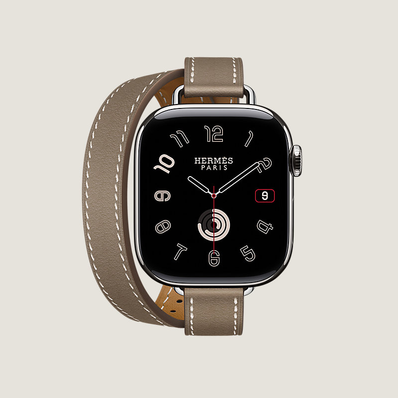 Cassa Series 10 & Cinturino Apple Watch Hermès Double Tour 42 mm Attelage