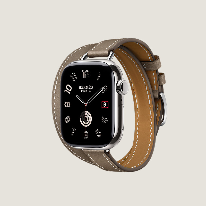 Cassa Series 10 & Cinturino Apple Watch Hermès Double Tour 42 mm Attelage
