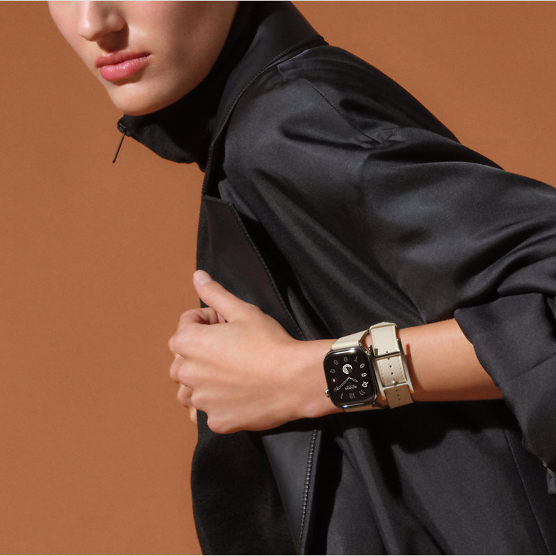Cassa Series 10 & Cinturino Apple Watch Hermès Double Tour 42 mm Hapi
