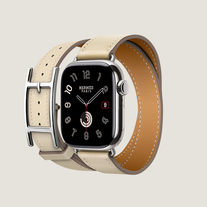 Cassa Series 10 & Cinturino Apple Watch Hermès Double Tour 42 mm Hapi