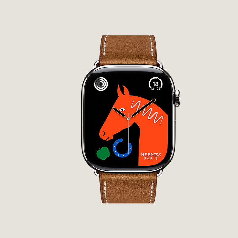 Cassa Series 10 & Cinturino Apple Watch Hermès Simple Tour 46 mm Boucle Déployante
