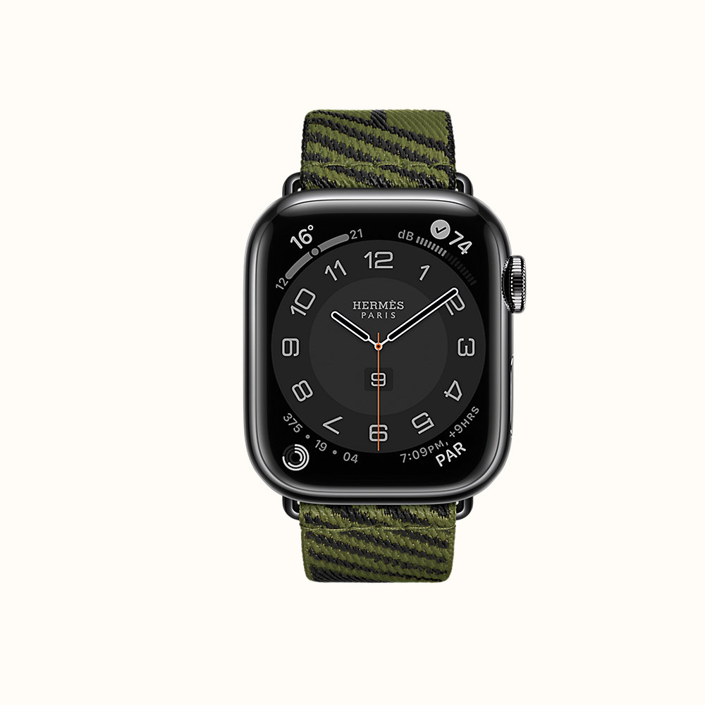 Cassa Series 7 Space Black \u0026 Cinturino Apple Watch Hermès Simple Tour 41 mm  Jumping | Hermès Italia