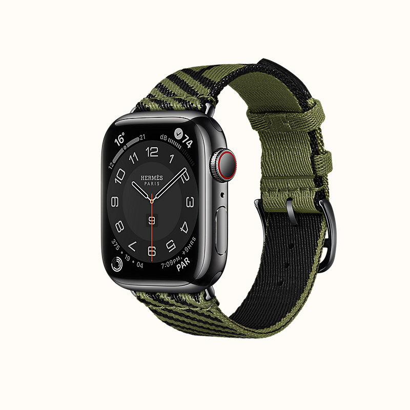 Cassa Series 7 Space Black \u0026 Cinturino Apple Watch Hermès Simple Tour 41 mm  Jumping | Hermès Italia