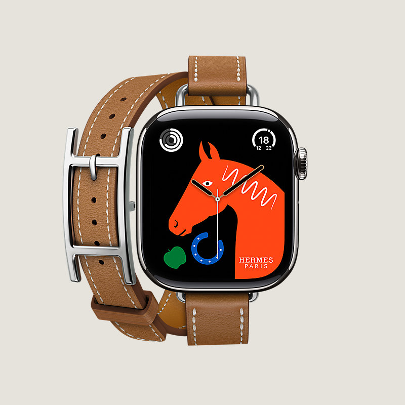 Cassa Series&nbsp;11 & Cinturino Apple Watch Hermès Double Tour 42&nbsp;mm Hapi Attelage