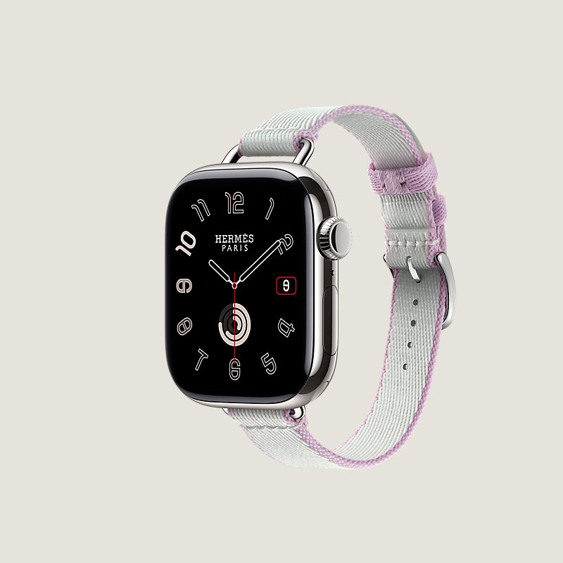 Cassa Series&nbsp;11 & Cinturino Apple Watch Hermès Simple Tour 42&nbsp;mm Twill Jump Attelage
