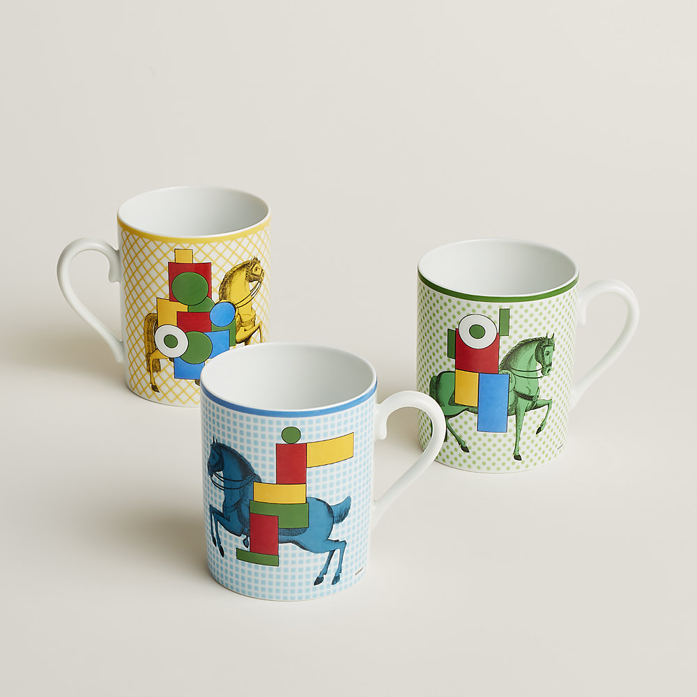 Cavalier en Formes set of 3 mugs | Hermès USA
