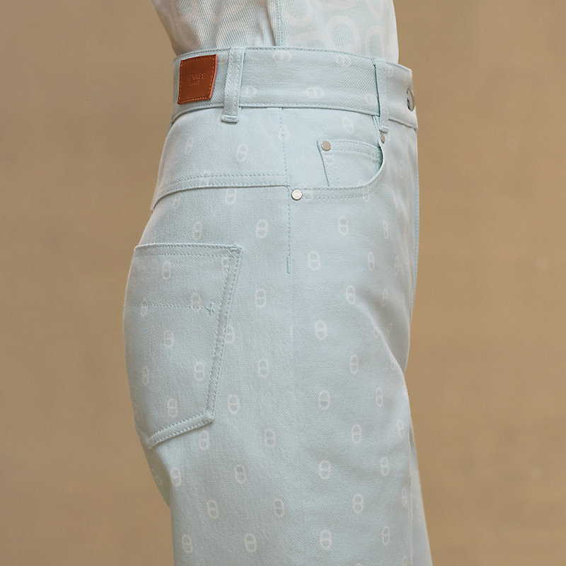 【周りと差がつく】HERMES ブーツカットパンツ Chaines d'Ancres Chaine d'Ancre