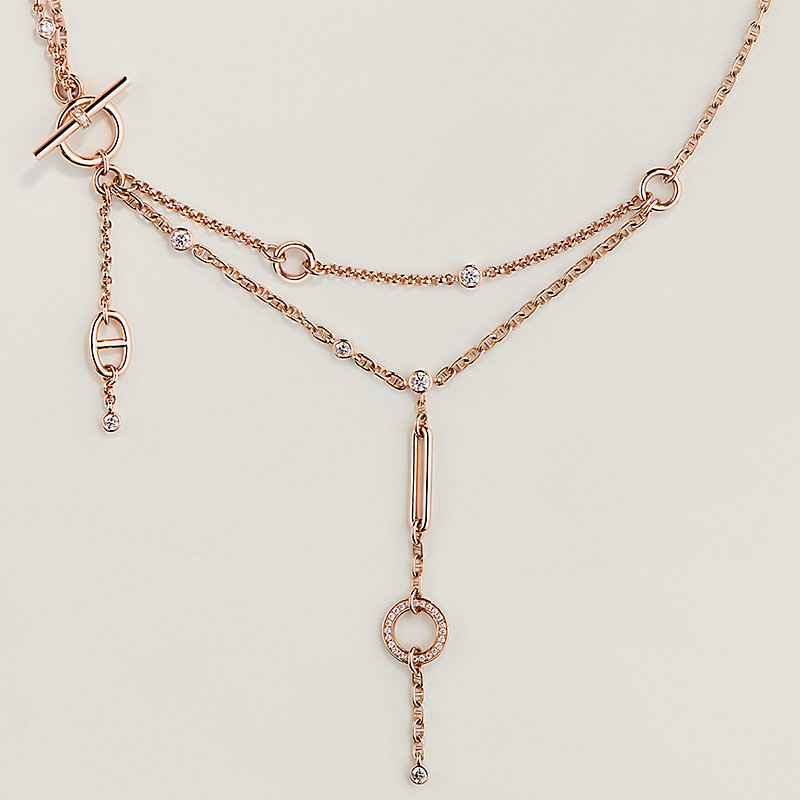 Happiness Boutique Collana Lariat da Donna con Chiusura a Diapositiva | Catena a Y con design a cavo| Catena impermeabile in acciaio inossidabile nei colori oro - oro rosa, argento