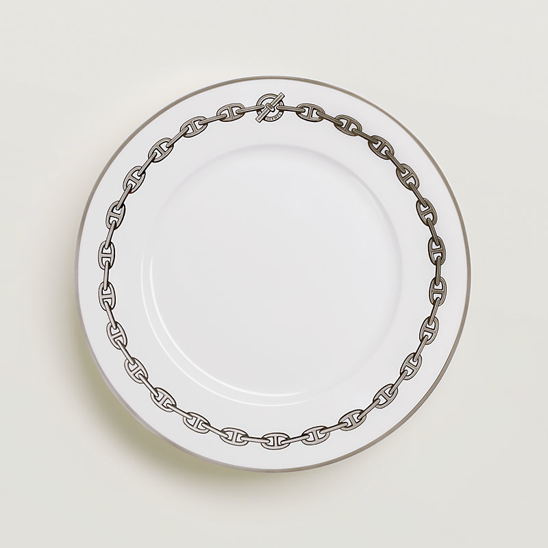 Chaine d'Ancre platinum dinner plate | Hermès Singapore