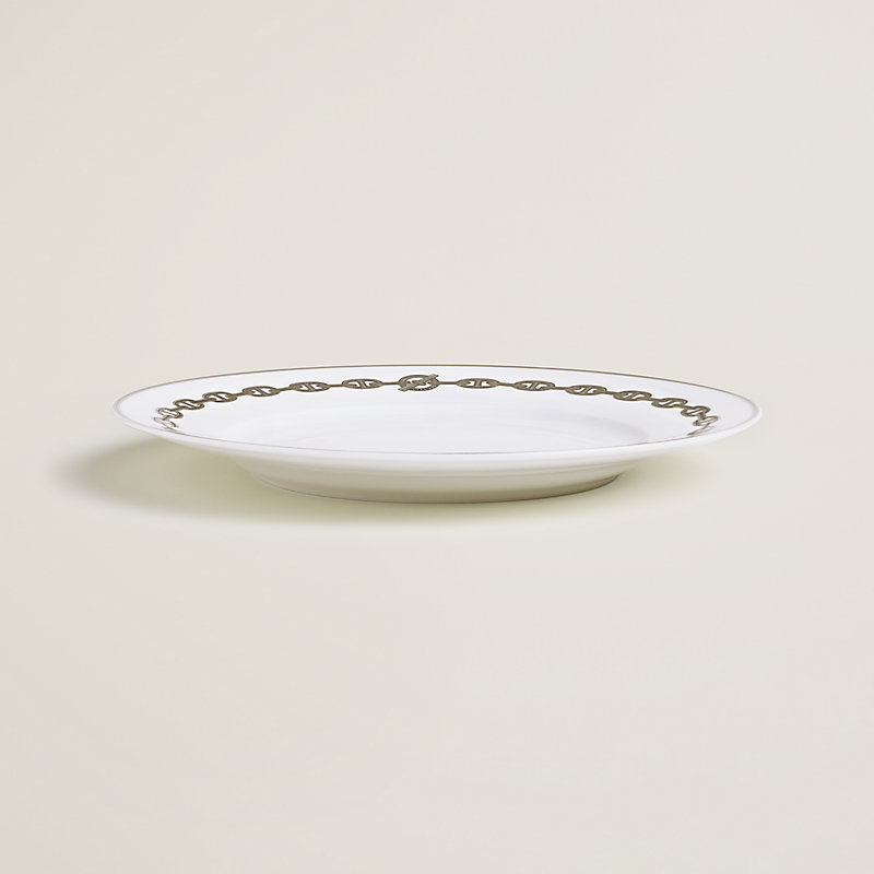 Chaine d'Ancre platinum dinner plate | Hermès Singapore