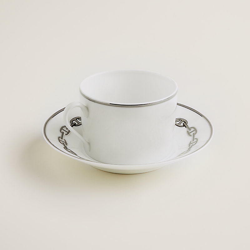 Chaine d'Ancre Platinum 브랙퍼스트 컵과 받침