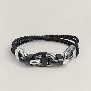 Chaine Maillon Double Tour bracelet, small model - Black | Hermès USA