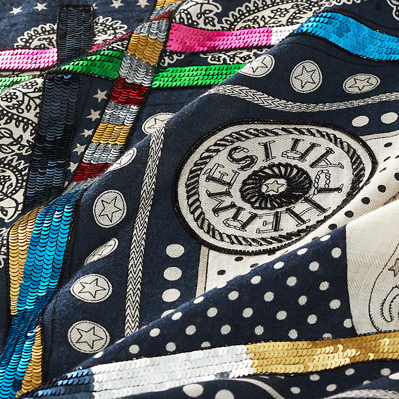Châle 140 brodé Zouaves et Dragons Bandana