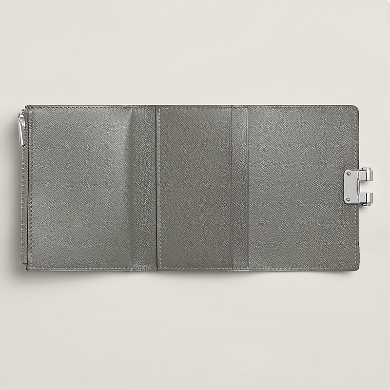 Charniere Compact wallet - Grey | Hermès Hong Kong SAR Charniere Compact wallet - Grey | Hermès Hong Kong SAR