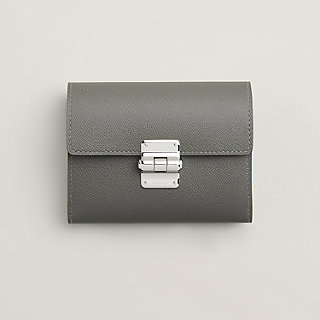 Charniere Compact wallet - Grey | Hermès Hong Kong SAR