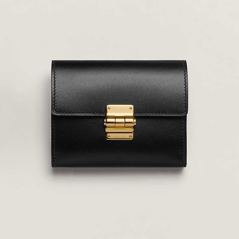 Charniere Compact wallet - Black | Hermès USA