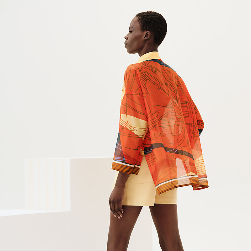 Chemise de plage imprimé « Thalassa Rayé » | Hermès France