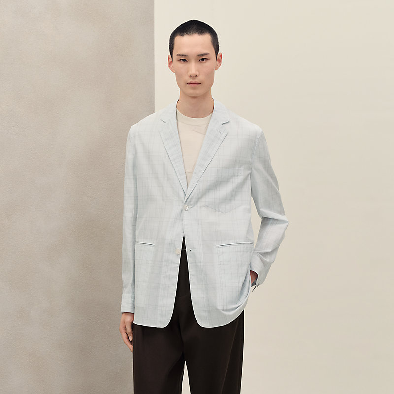 Chemise veste Rive Gauche «&nbsp;carreaux mouchoir&nbsp;», modèle court