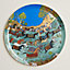 Cheval d’Orient round platter n°2, large model, View: Worn, worn, view 1 of 3