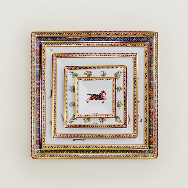 Cheval d'Orient set of 5 square plates (n°1 to 5) | Hermès Canada