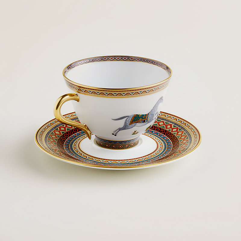 HERMES Cheval d'Orient Tea Cup Saucer