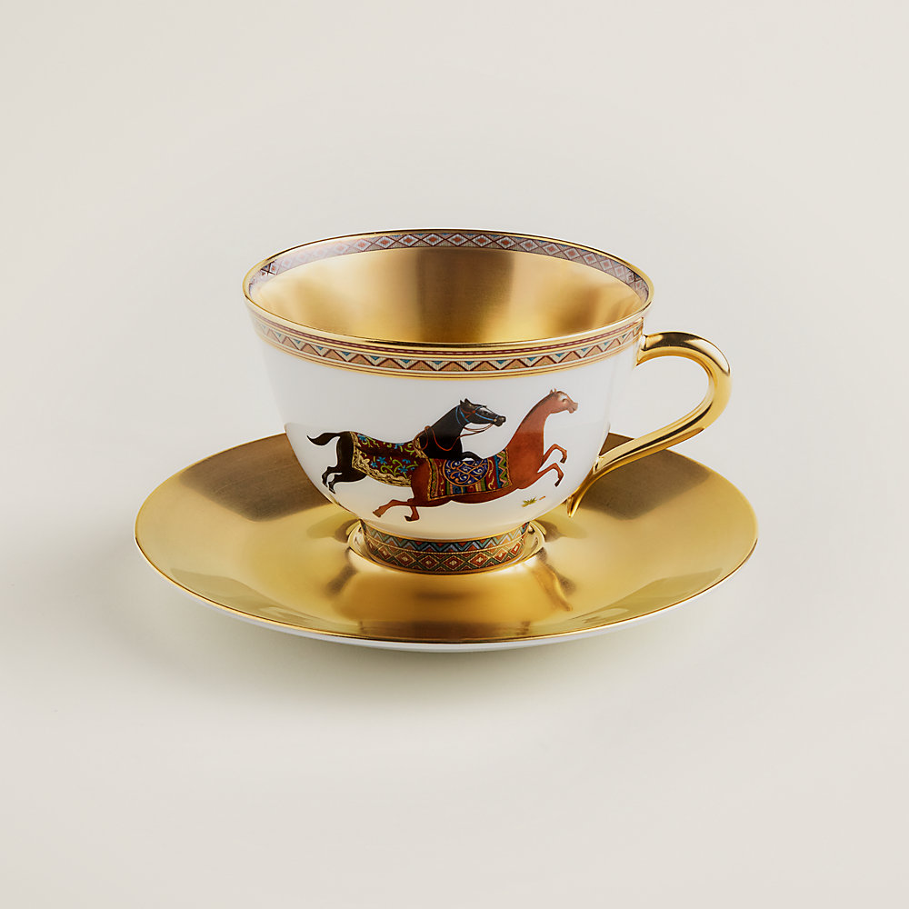 HERMES Cheval d'Orient Tea Cup Saucer